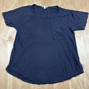 James Perse Standard Black Cotton/Cashmere Bland Short Sleeve Tee Size 1/Sm